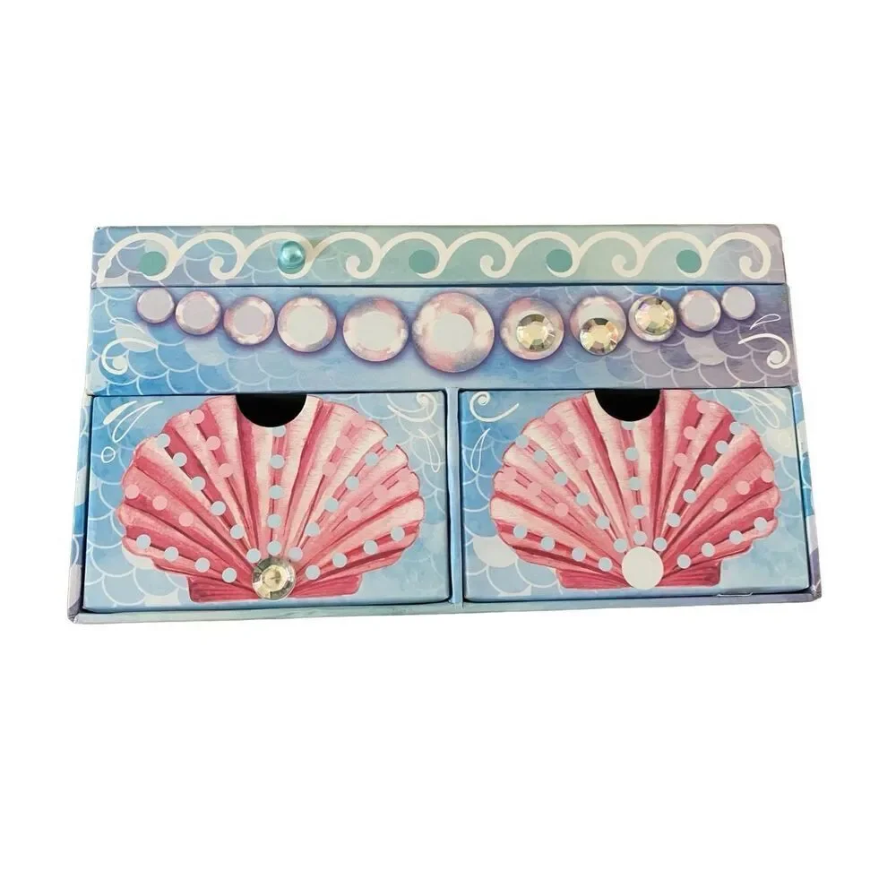 Mermaids Are Real Triple Compartment Jewelry Box Pullout Drawers